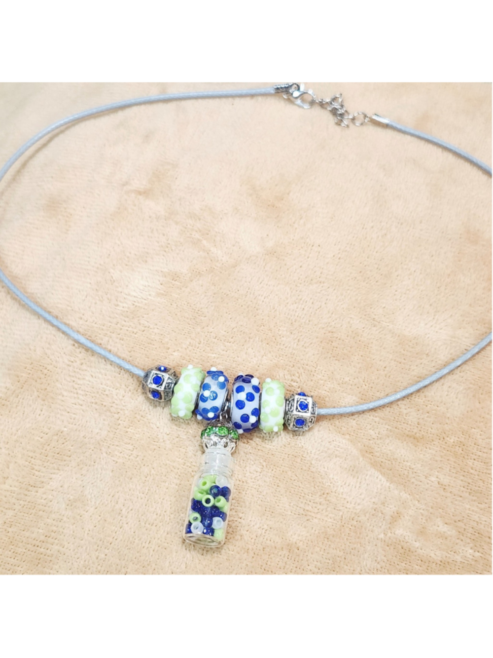 Blue and green beaded Necklace